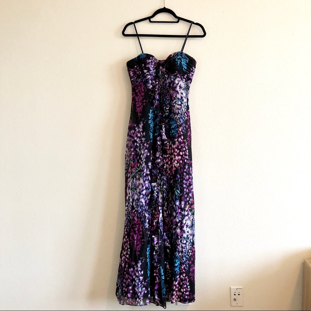 Strapless Shelli Segal Chiffon Floral Dress